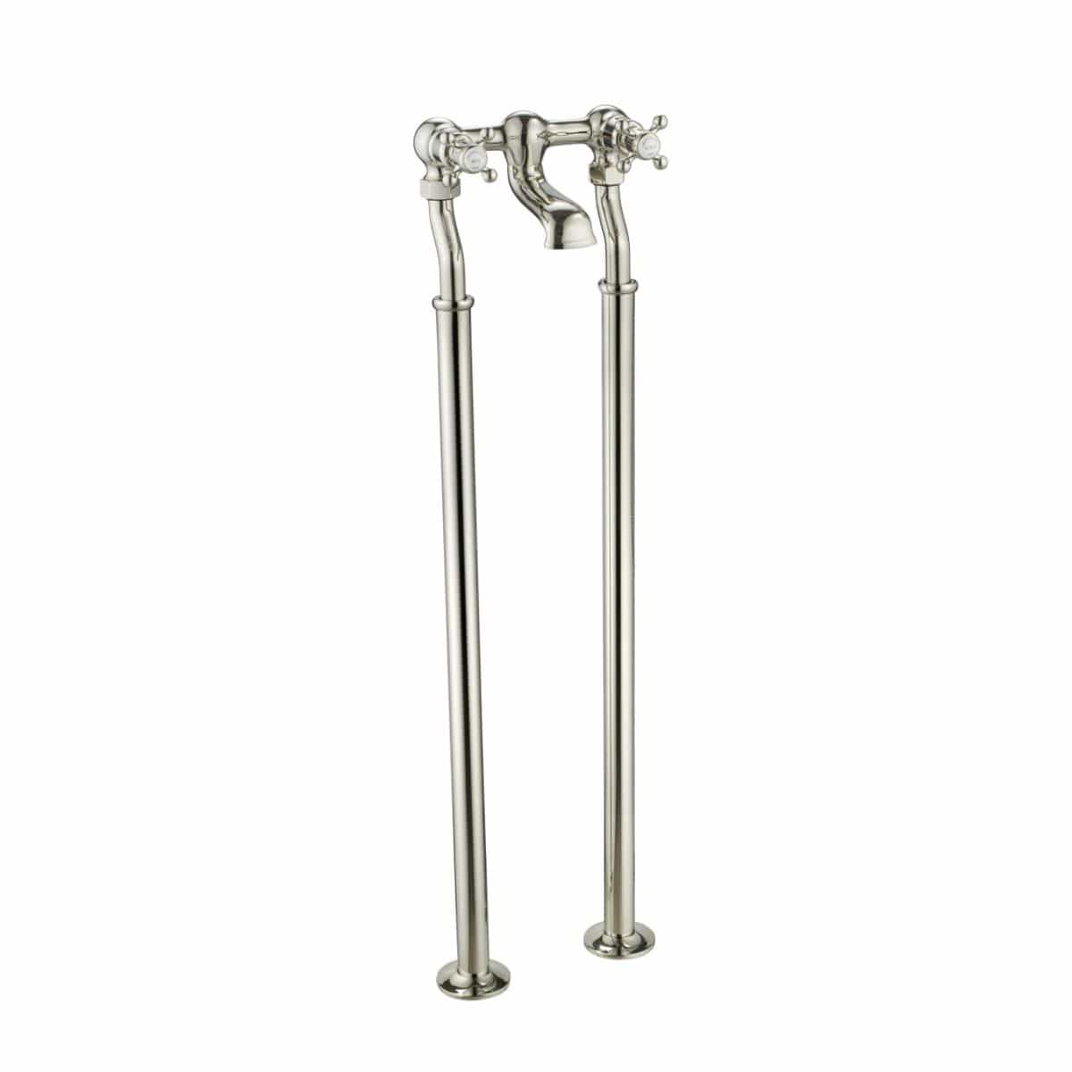 JTP Freestanding Bath Filler Nickel JTP Grosvenor Cross Freestanding Bath Shower Filler