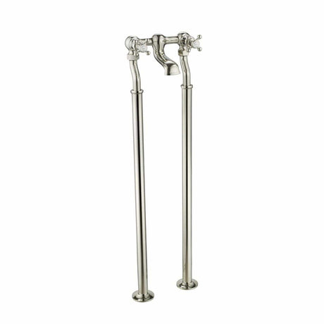 JTP Freestanding Bath Filler Nickel JTP Grosvenor Cross Freestanding Bath Shower Filler