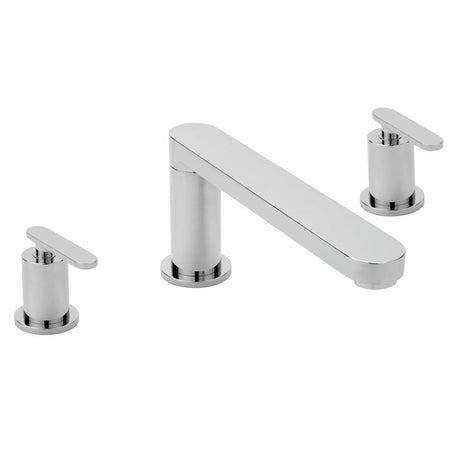 Sagittarius Bath Mixer Sagittarius Eclipse Flat Swivel Spout 3 Hole Bath Mixer Tap in Chrome