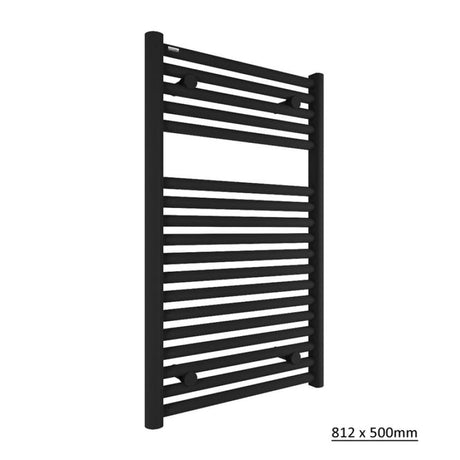 Tissino Ladder Rails 812 x 500 / Central Heating Tissino Hugo2 Designer Towel Radiator in Matt Black