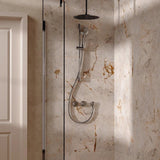 UK Bathroom Store Concealed Shower Set Chrome / Ceiling Arm / 300mm Crosswater Module Shower Set 2 with Riser Rail Kit and Overhead Shower