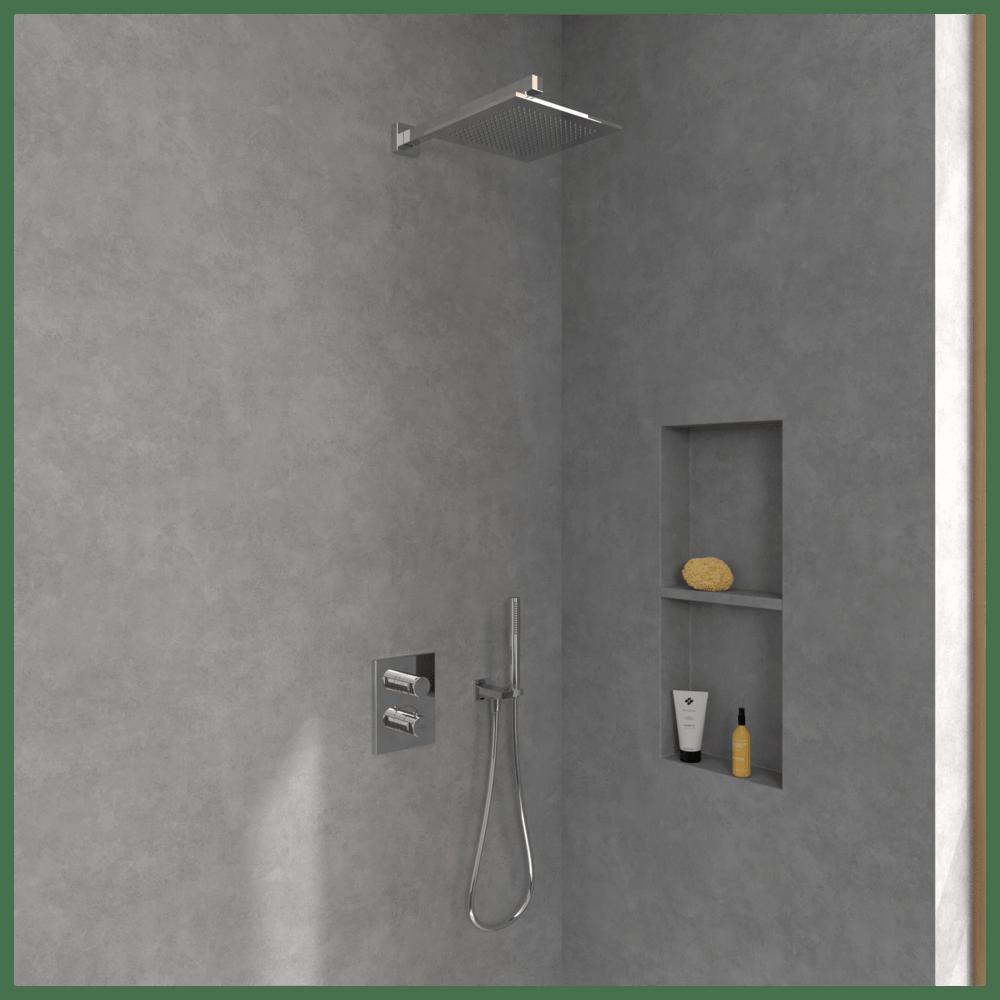 Villeroy & Boch Concealed Shower Set Chrome / Square Villeroy & Boch Concealed Complete Shower Set with Shower Head and Handset