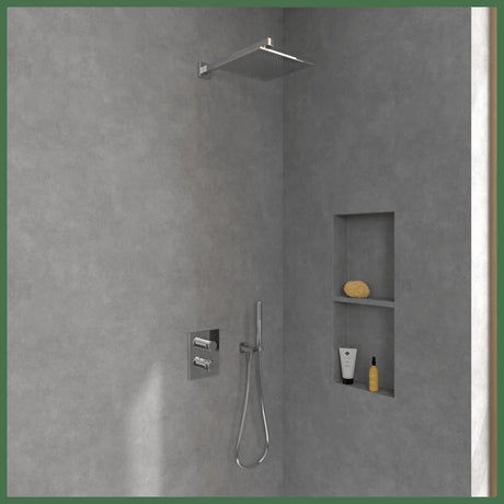 Villeroy & Boch Concealed Shower Set Chrome / Square Villeroy & Boch Concealed Complete Shower Set with Shower Head and Handset