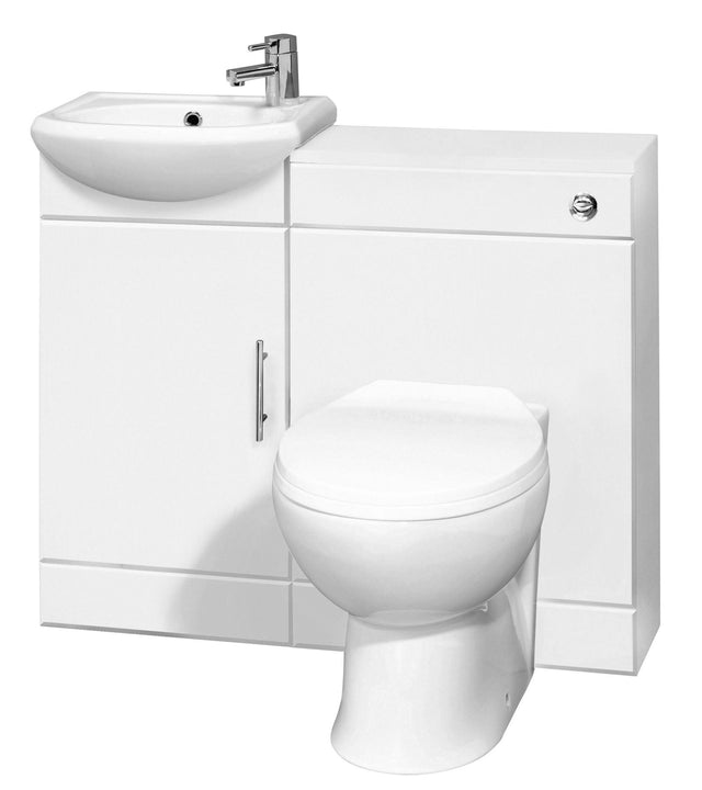 Aquarius Bathrooms Cloakroom Vanity Unit Aquarius Canberra 900mm Compact Cloakroom Vanity Unit with 1 Tap Hole Basin and Back to Wall WC Unit Combination