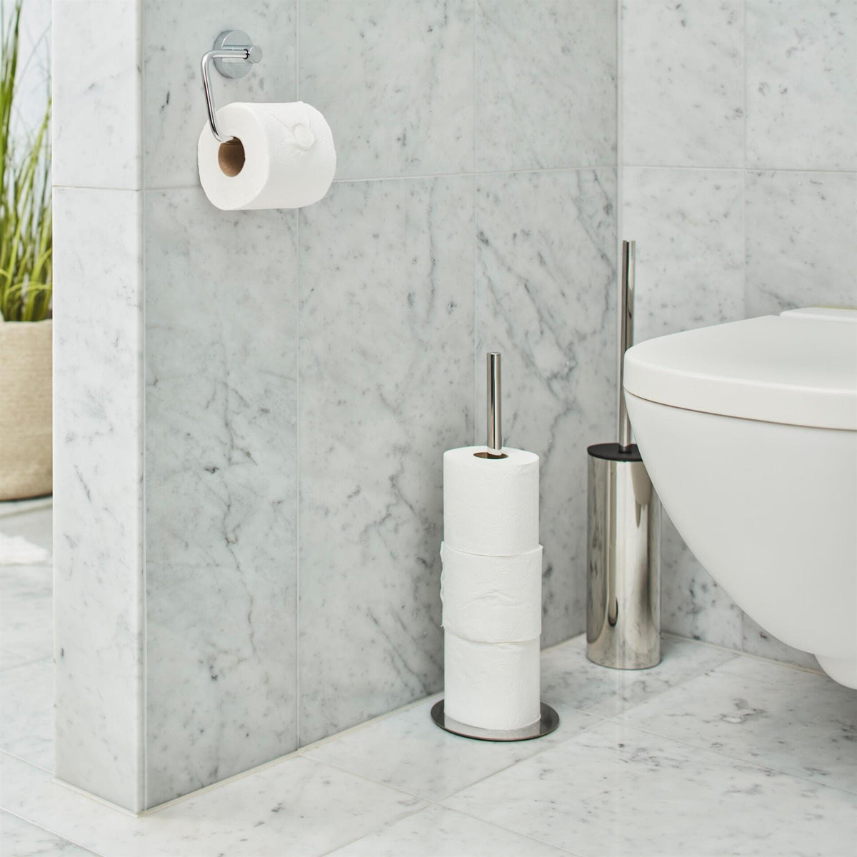 Smedbo Toilet Roll Holder Polished Stainless Steel Smedbo Outline Freestanding Spare Toilet Roll Holder