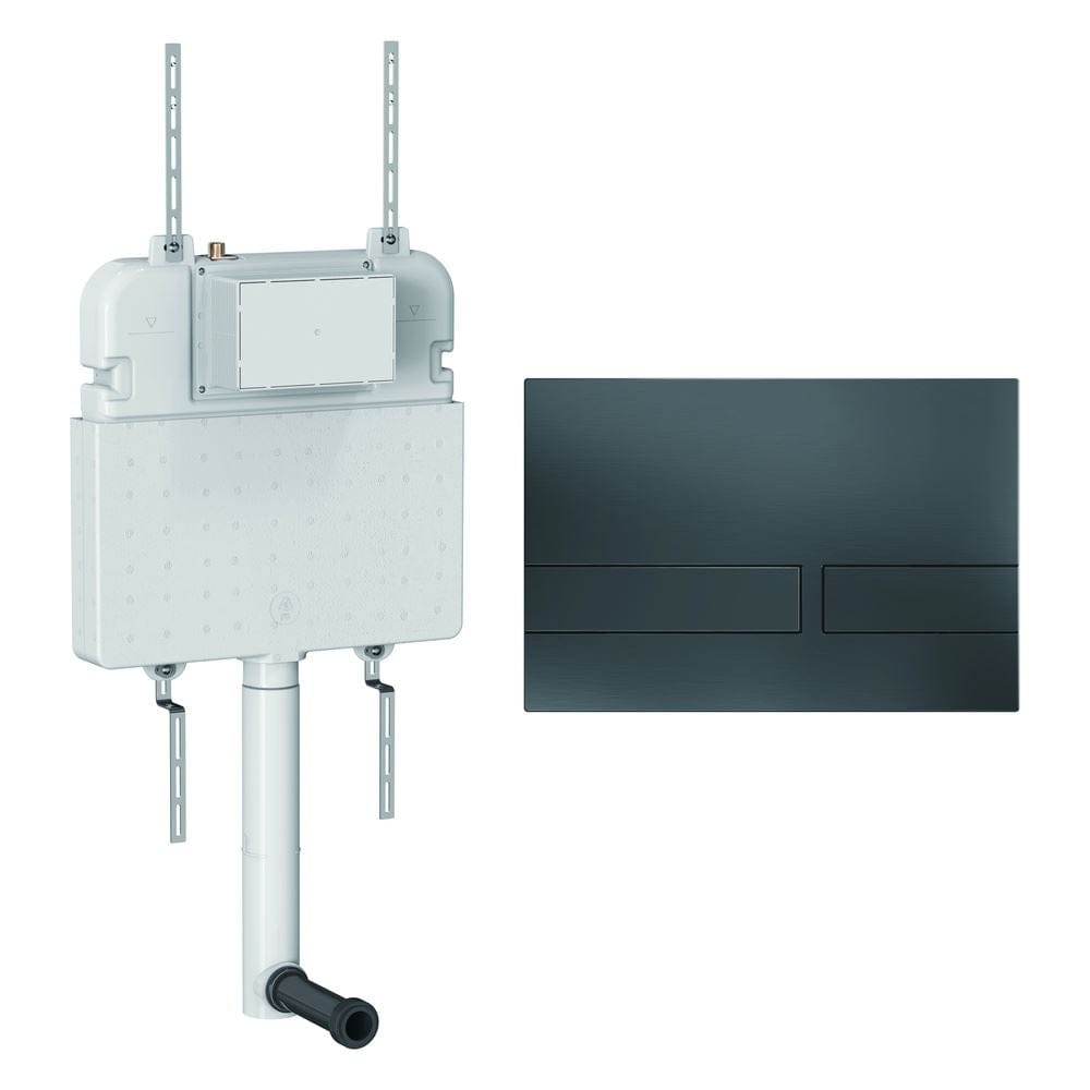 Crosswater Concealed Cistern Venue Plate in Slate Crosswater Dual Flush Slimline Concealed Cistern Set with Flush Plate  - 508 x 80 x  550mm