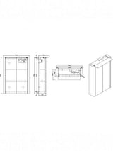 Imex Mirrored Cabinet Imex Suburb 500mm Two Door Illuminated Mirror Cabinet with Shaver Socket - 500mm Wide - White Gloss