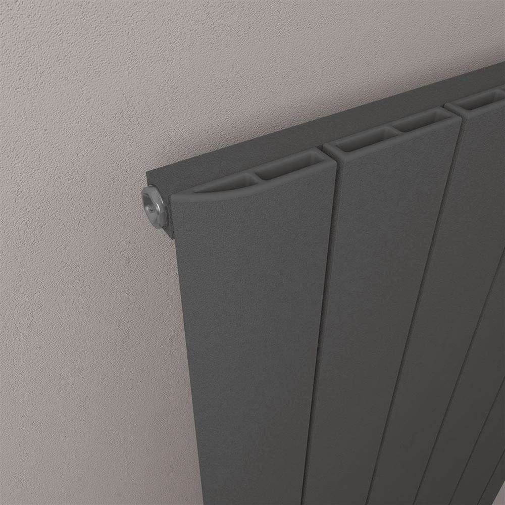 Eastbrook Panel Radiator Eastbrook Peretti Straight Vertical Aluminium Radiator in Matt Anthracite