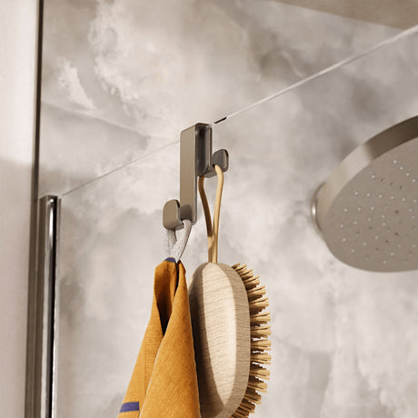 Crosswater Robe Hook Brushed Stainless Steel Crosswater Fold Single Over Shower Hook