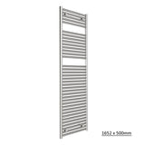 Tissino Ladder Rails 1652 x 500 / Central Heating Tissino Hugo2 Designer Towel Radiator in Chrome