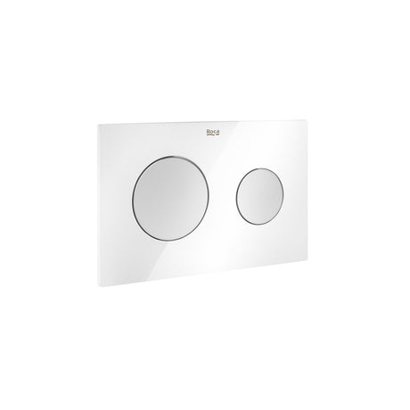 ROCA Flush Plate White/Grey ROCA Duplo One PL10 Flush Plate with Round Buttons