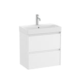 Roca Wall Mounted Vanity Unit Roca Ona 600mm Compact Wall Mounted Two Drawer Vanity Unit with Basin