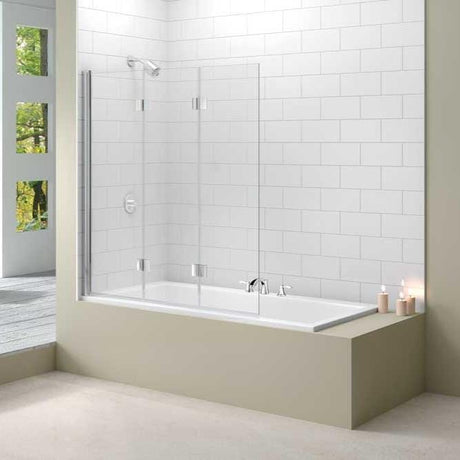 Merlyn Bath Screen Merlyn 8mm 3 Panel Folding Hinged Bath Screen
