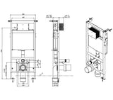 Saneux Wall Hung WC Frame Saneux Flushe 2.0 1140mm Universal Framed Cistern with Front Flush - FL2022