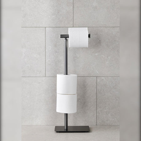 Miller Toilet Roll Holder Gun Metal Miller Signature Freestanding Toilet Roll and Spare Roll Holder