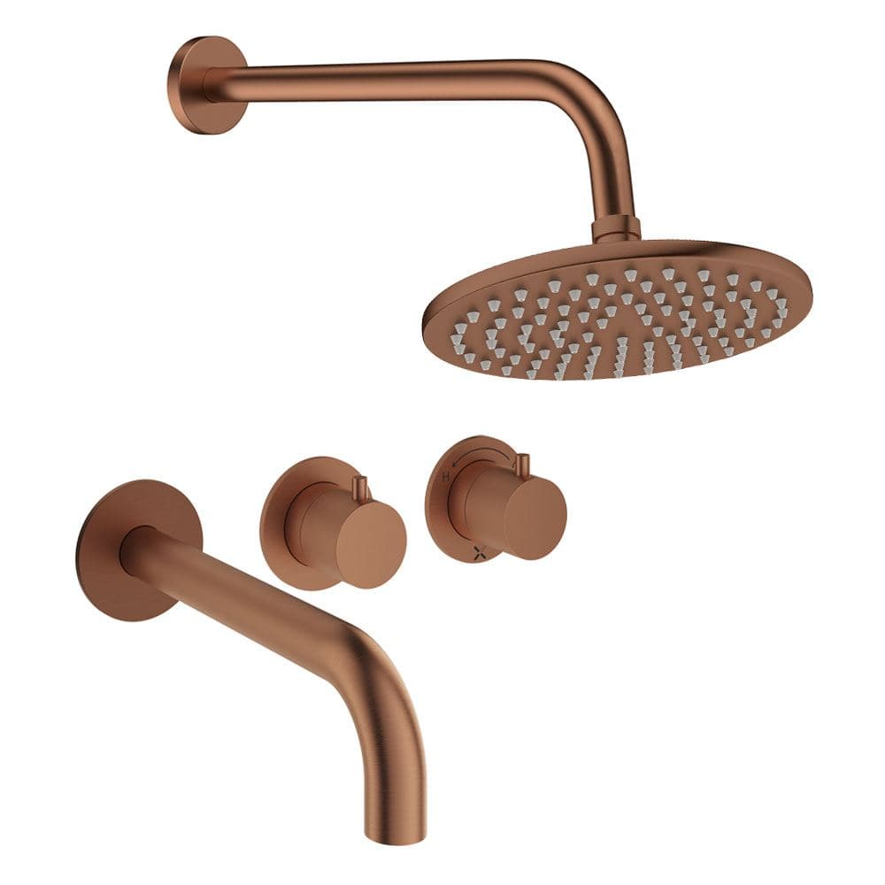 UK Bathroom Store Concealed Shower Set Crosswater Module Shower Set 3 with Fixed Overhead Shower and Bath Spout