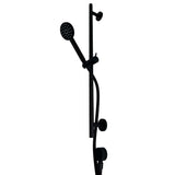 TED Shower Riser Rail Matt Black TED Round Riser Rail Shower Kit with Handset and Wall Outlet