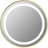 Aquarius Illuminated Mirror Brushed Brass Aquarius Cirq 600mm Round Front LED Mirror