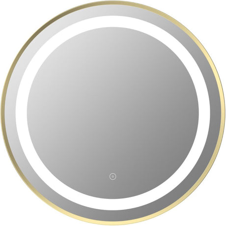 Aquarius Illuminated Mirror Brushed Brass Aquarius Cirq 600mm Round Front LED Mirror