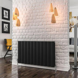 Eastbrook Panel Radiator 600 x 1040 / Dual Fuel Eastbrook Guardia Straight Horizontal Aluminium in Matt Black