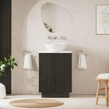 Crosswater Floor Standing Vanity Unit Steelwood / Carrara Marble Effect Crosswater Limit 600mm Floorstanding Vanity Unit with Worktop