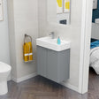 Imex Wall Mounted Vanity Unit Matt Grey Imex Blade Wall Mounted 600mm Double Door Vanity Unit with Basin