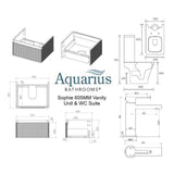 Aquarius Bathrooms Suites Aquarius Sophie 605mm Wall Hung Vanity Unit, Close Coupled Toilet, Tap and Fittings Bundle