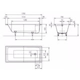 Kaldewei Single Ended Bath 1700 x 700mm / 0 Kaldewei Puro Single Ended Steel Bath with Leg Set