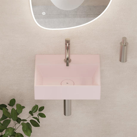 Crosswater Cloakroom Basin Pink Matt / 400 x 300mm Crosswater Beck Cloakroom Basin with Waste