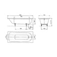 Kaldewei Single Ended Bath 750mm x 1700mm / 0 Kaldewei Saniform Plus Single Ended Steel Bath with Leg Set