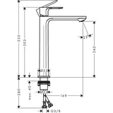Hansgrohe Tall Basin Tap Hansgrohe Rebris S Single Lever Basin Mixer Tap 240 Coolstart in Chrome