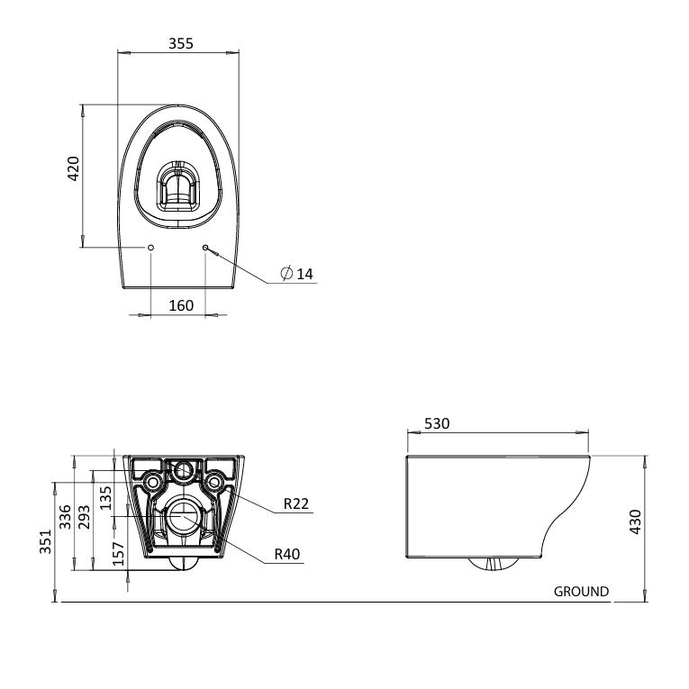 Crosswater Wall Hung Toilet Crosswater Kai Rimless Wall Hung Toilet with Slimline Soft Close Seat