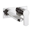 Crosswater Wall Mounted Basin Tap Crosswater Wisp 2 Hole Wall Mounted Basin Mixer Tap Set with Back Plate in Chrome