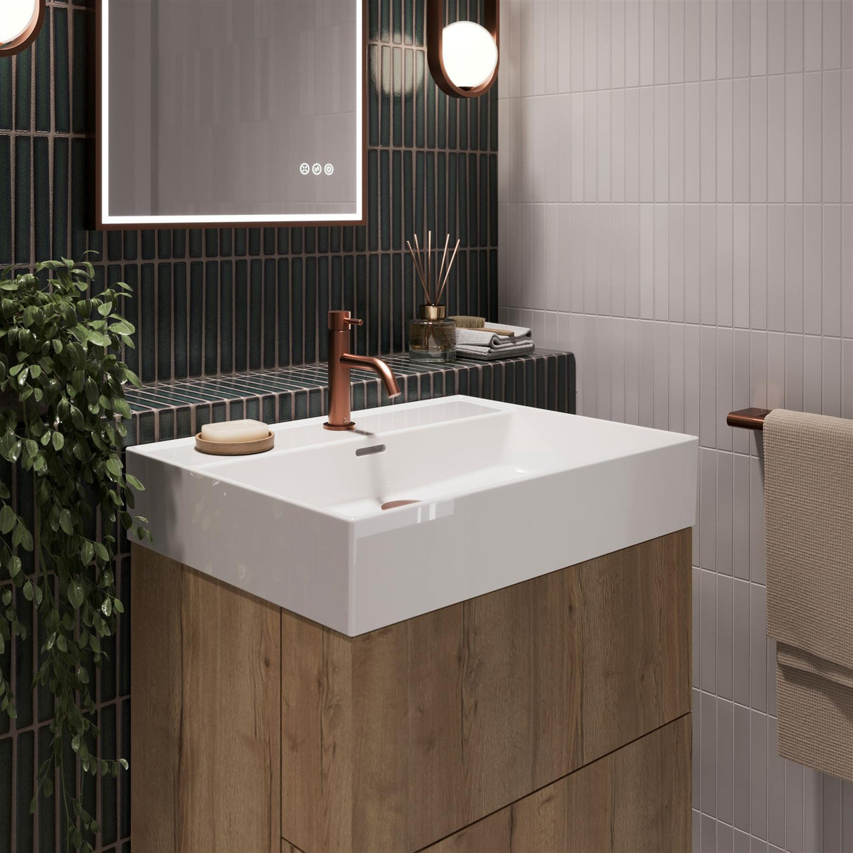 Crosswater Wall Mounted Vanity Unit Crosswater Avenue Vanity Unit with Basin - 600mm - Two Drawer - Wall Mounted