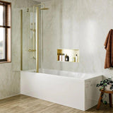 Crosswater Bath Screen Crosswater Clear 6 Double Panel Hinged Bath Screen