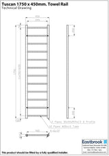 Eastbrook Ladder Rail Eastbrook Tuscan Round Heated Towel Rail in Chrome