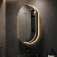 hib. Mirrored Cabinet Black hib. Romana Pill LED Illuminated Mirror Cabinet