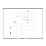 Burlington Chalfont 1000mm Wall Mounted Single Drawer Vanity Unit with Double Basin