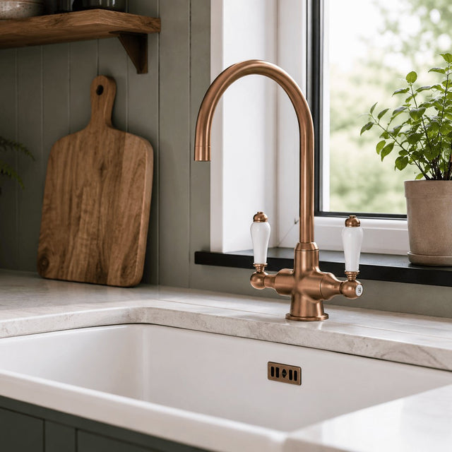 Sagittarius Kitchen Tap Brushed Copper Sagittarius Canterbury Lever Monobloc Kitchen Sink Mixer Tap