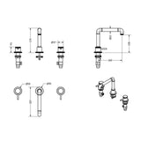 Crosswater 3 Tap Hole Basin Set Crosswater MPRO Industrial 3 Hole Deck Mounted Basin mixer Tap in Chrome