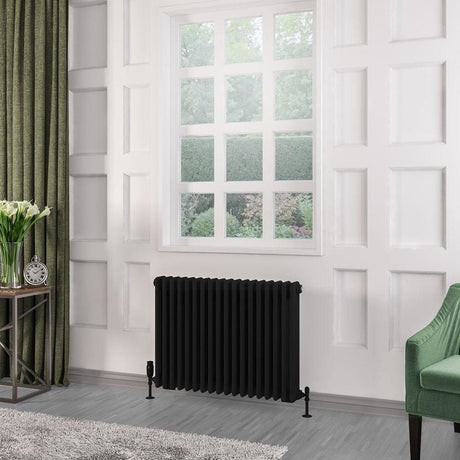 Eastbrook Rivassa Traditional 3 Column Radiator in Matt Black