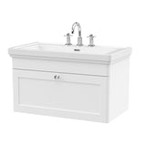Aquarius Bathrooms Wall Mounted Vanity Unit Aquarius Leighton 800mm Wall Mounted  One Drawer Vanity Unit with Basin