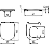 Ideal Standard Toilet Seat Ideal Standard Tesi Soft Close, Quick Release Slimline Sandwich Toilet Seat