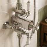 Aquarius Bathrooms Exposed Shower Set Aquarius Clarence Traditional Fixed Head Exposed Shower with Rigid Riser and Handset in Chrome