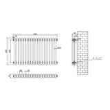 Aquarius Bathrooms Column Radiator Aquarius Foundry Horizontal 2 Column Radiator in White