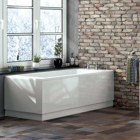 Aquarius Bathrooms Bath Panel 1900 x 550mm Aquarius Halite Waterproof Front Bath Panel in White Gloss