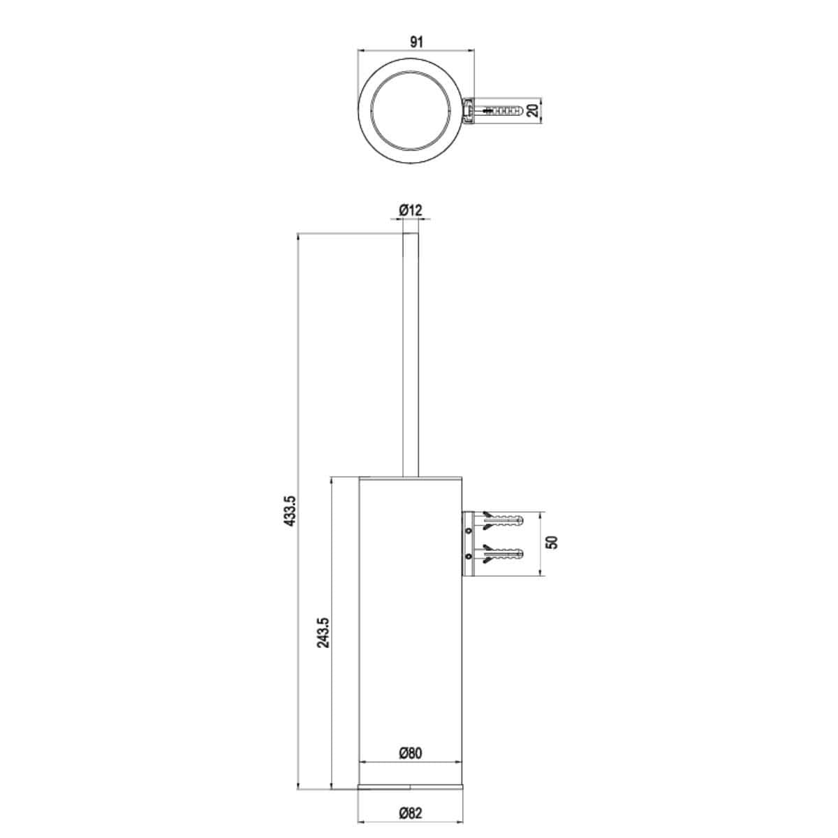 Crosswater Toilet Brush Crosswater 3ONE6 Toilet Brush Holder