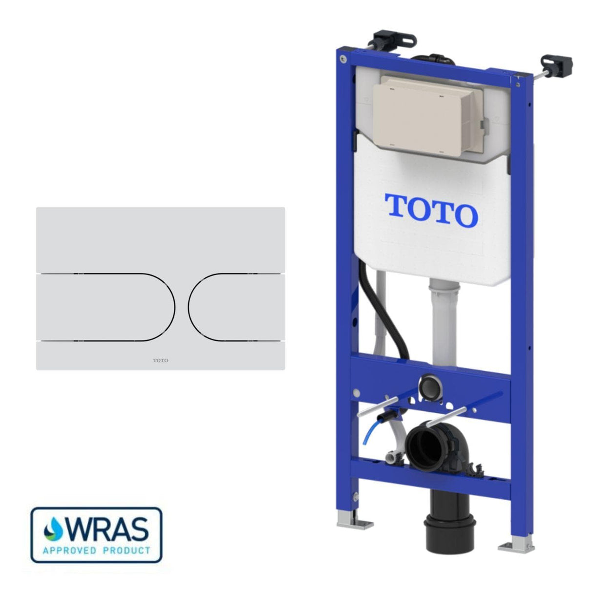 Toto Wall Hung WC Frame Matte White / Dual Flush Toto Washlet Wall Mounted Frame and Cistern with Auto Flush Capability and Flush Plate