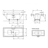 Kaldewei Double Ended Bath 1700 x 750mm Kaldewei Puro Duo Double Ended Steel Bath with Leg Set