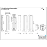Eastbrook Panel Radiator Eastbrook Peretti Straight Vertical Aluminium Radiator in Matt Anthracite